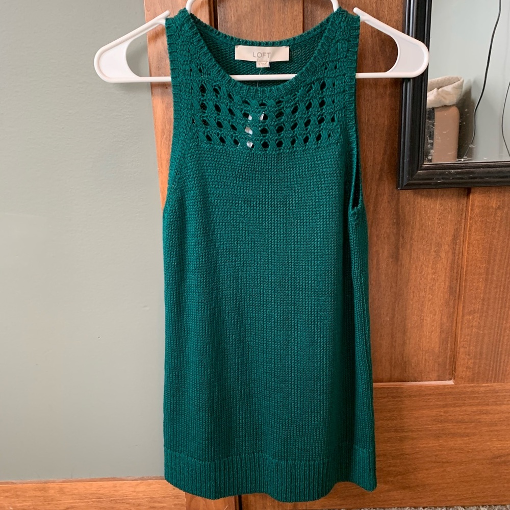 Loft green sweater tank top